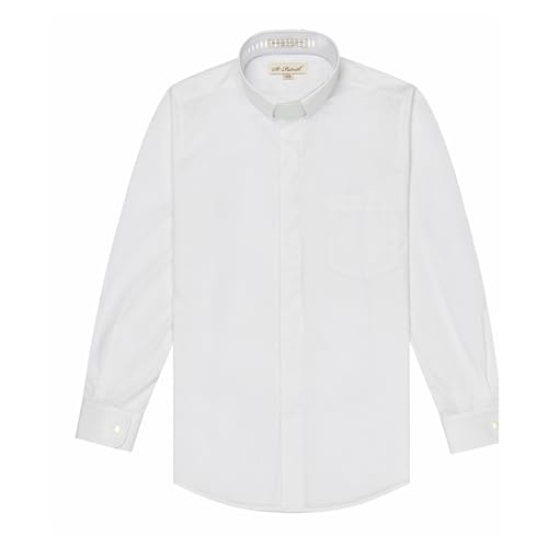 Clergy Shirt in Regular and Big and Tall Sizes to Size 24 Neck in Black White Purple 17-17.5/36-37 White