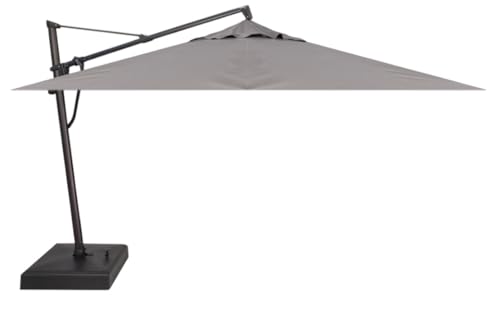 Treasure Garden AKZ PLUS Cantilever Umbrella 10x13 Rectangular Obravia Boulder Canopy and Black Frame with Rolling Base