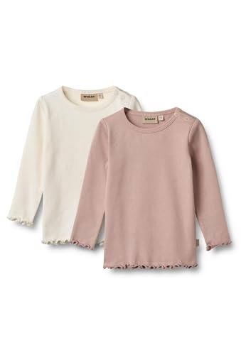 T-shirt côtelé fille Wheat Ida manches longues respirant et extensible pack de 2