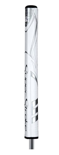 Super Stroke Zenergy Tour 1.0 Putter Grip with 1 Tape Strip (White / Silver)