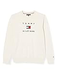  Tommy Hilfiger TH Logo Sweater Suéter, Ecru, 14 Years para Niños