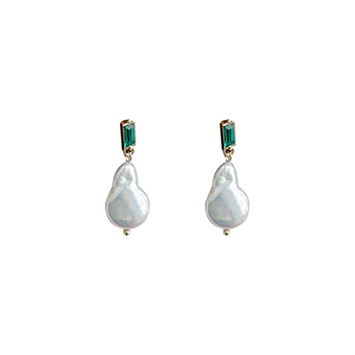 Boucles d'oreilles perle baroque pendantes et géométriques pour femme et fille