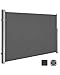 SONGMICS Seitenmarkise, ausziehbar, 200 x 300 cm, Sichtschutz, Sonnenschutz, Blickdicht, Seitenrollo, für Balkon, Terrasse, Garten, anthrazit GSA200G