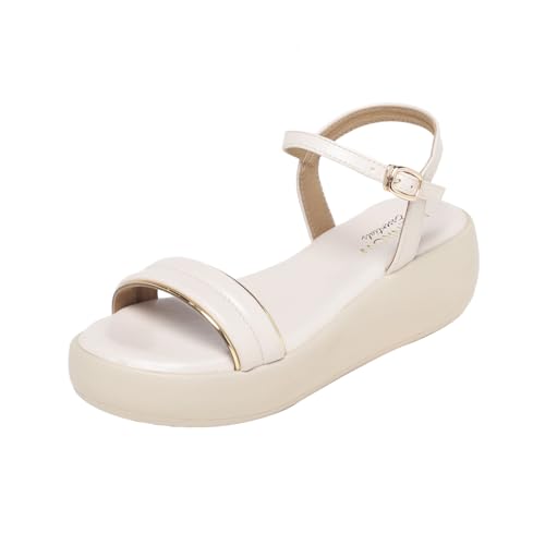 Image of MONROW Fancy and Stylish Extra Cushioning and Comfortable Fashionable Light Weight Allday wear Vegan Wedge Heels for Women and Girls