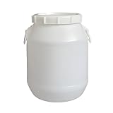 Tpbanrnge Plastic Sealed Storage Barrel with Lid, 25L/30L HDPE Fermentation Container for Grains, Liquids, and Household Use, Heavy-Duty Blue Sealed Drum with Handles(White,Medium)