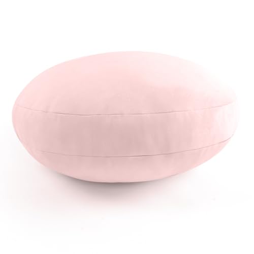 JEMAジェマ もちもち クッション 抱き枕 マシュマロ ラウンドクッション 丸型 可愛い 背もたれ ひんやり 通気性よい オールシーズン 接触冷感 もっちり なめらか 丸型 直径60cm ピンク