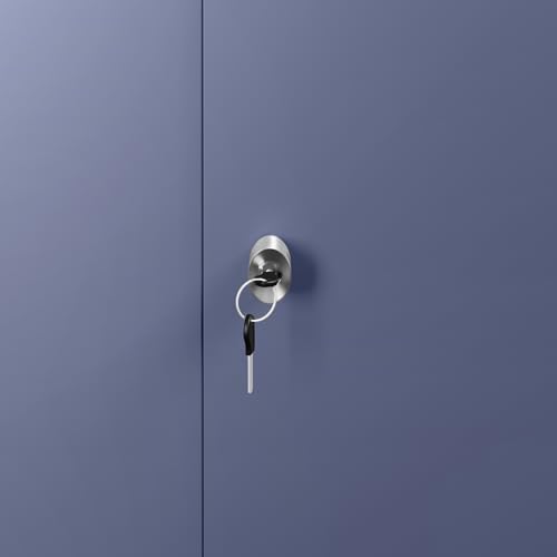 Image of Interio by Godrej Luminex NX 2-Door Steel Almirah with Mirror (Textured Phiroja Blue), 1-Year Warranty, 1 Locker, 5 Shelves