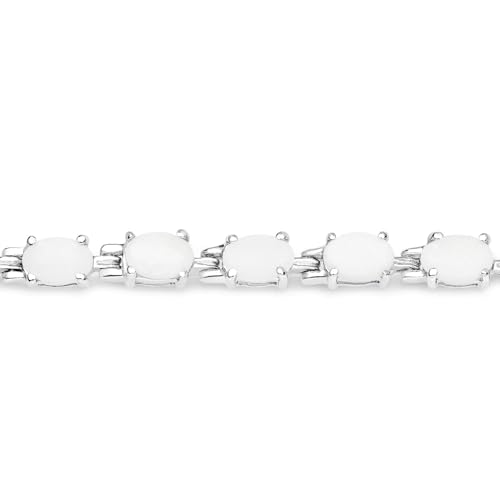 Genuine Opal Tennis Bracelet Sterling Silver 6.82 Carats October Birthstone Bracelet Tennis Jewelry For Women- Opal Gifts For Women2