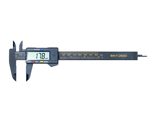Image of SKADIOO Black Plastic Vernier caliper, Digital vernier caliper, Vernier caliper digital, Vernier caliper 6 inch, Electronic Vernier Caliper Gauge Micrometer, Vernier Caliper with LED Screen,black,1 pc
