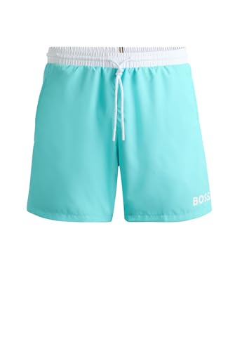 Image of BOSS Mens Starfish Quick-dry swim shorts with contrast details