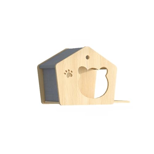 Jinchuan キャットタワー 壁掛け 天然木製 DIY 省スペース 猫ハウス 宇宙船 猫ステップ 爪とぎ 多機能 運動不足 ストレス解消 インテリア リビング 寝室用 組み立て お手入れ簡単