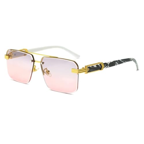 Lunettes de soleil sans monture pour femmes et hommes style punk vintage à rivets