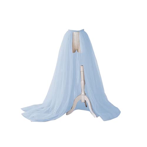 Image of Detachable Wedding Train Only Length 66 inch Wedding Maxi Tulle Skirts Floor Length Overskirt for Bridal Party