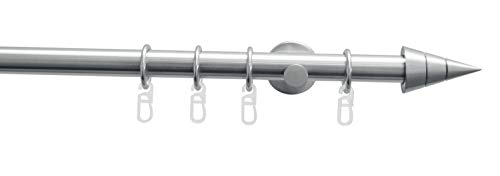 GARDINIA Gardinenstangen-Set \"Kegel\", 1-läufig, Komplettstilgarnitur inkl. Befestigungsmaterial, Länge 160 cm, Edelstahl-Optik GARDINIA Gardinenstangen-Set \"Kegel\", 1-läufig, Komplettstilgarnitur inkl. Befestigungsmaterial, Länge 160 cm, Edelstahl-Optik