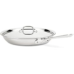 Sartenes All Clad All-Clad 8701005165 - Sartén de acero inoxidable con tapa, color plateado