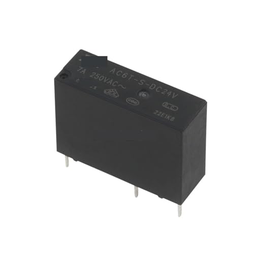 Relais 24V AC6T-S-DC24V à 4 broches, commutation stable de 7 A pour automatisme fiable