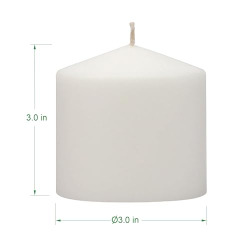 Image of Stonebriar 3 Pack Tall 3 x 3 Inch 18 Hour Long Burning Unscented White Wax Pillar Candles