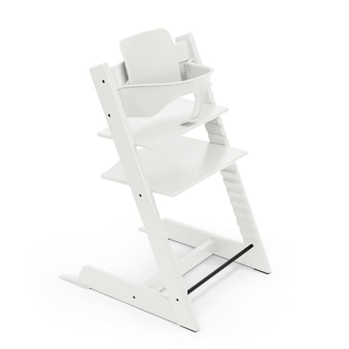 Seggiolone Tripp Trapp di Stokke, White - Include Sedia + Baby Set 2 per bambini tra 6-36 mesi -...