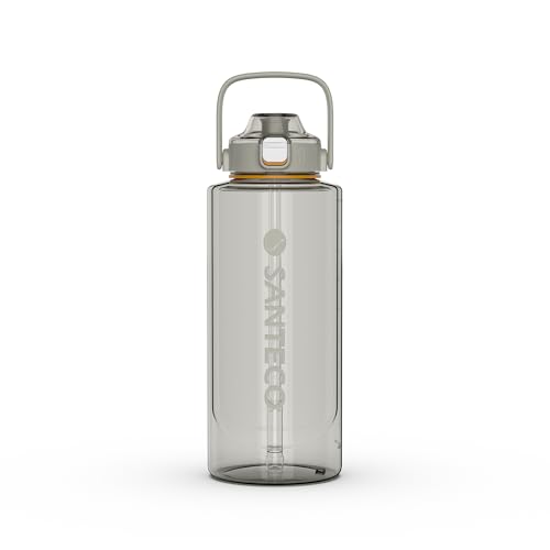 SANTECO 水筒 2000ML ボトル 2リットル BPAフリー ストロー付き 直飲 超軽量 携帯便利 おしゃれ 洗いやすい キャリーハンドル付き おしゃれ スポーツ ERIE プラカップシリーズの商品画像（Amazon）