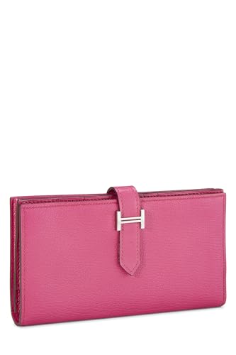 Pre-Loved Pink Chevre Bearn Soufflet Wallet, Pink2