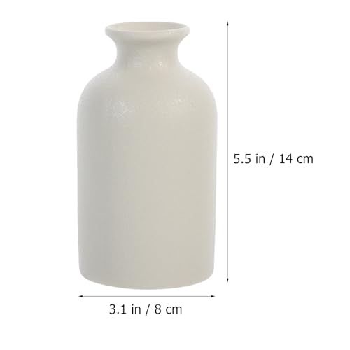 Jarrón de cerámica blanco vintage esmerilado para mesa y hogar 3