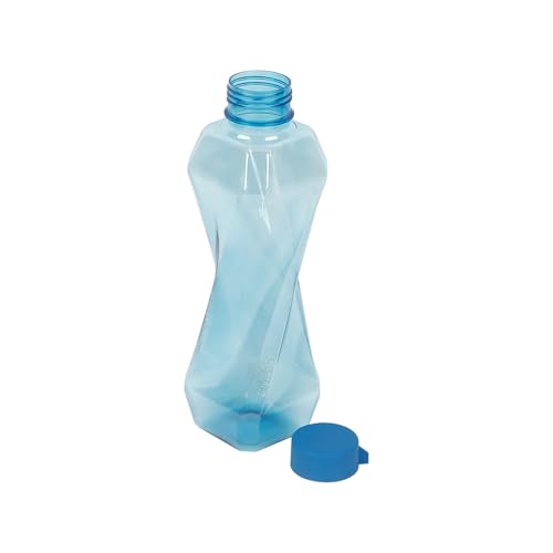 Image of PEARLPET Twist BPA-Free Plastic Water Bottle Set |Lightweight, Leak-Proof & Freezer Safe - Pack of 6 (1000ml Each), Blue
