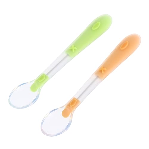 FUNNETOYU 2 piezas Cucharas de para Niña Resistentes Altas Temperaturas Diseño Suave y Seguro para Alimentación Infantil para Bebés