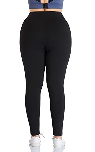 ZERDOCEAN Women's Plus Size High Waist Fleece Lined Leggings Winter Thermal Workout Yoga Pants4