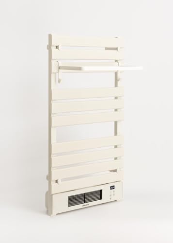 CREATE / WARMTOWEL Pro + Estante/Toallero eléctrico con Calefactor y WiFi con Estante 1 Barra con Ganchos Blanco Roto / 101x13x55cm / 1500W, 2 potencias