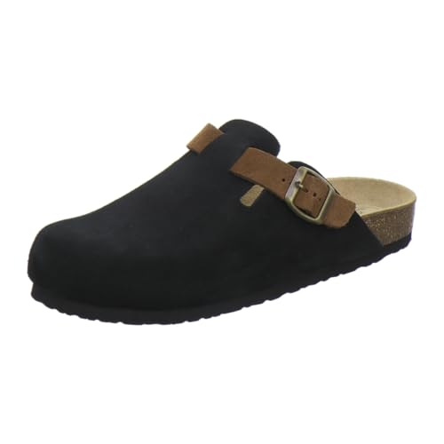 AFS-Schuhe 3900 Herren Clogs, Bequeme Hausschuhe für Männer, Pantoffeln aus Leder, Made in Germany (45 EU, schwarz Velou...
