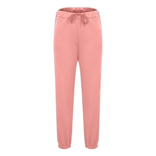 Mens Baggy Heavyweight Cargo Sweatpants Elastic Waist Drawstring Jogger Pants Casual Pockets Fleece Athletic Trousers4