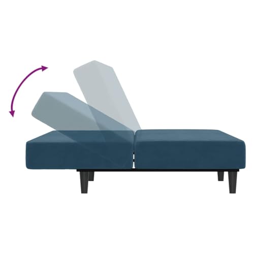 Sofá cama moderno de 200 cm para salón y apartamentos pequeños en terciopelo azul 8