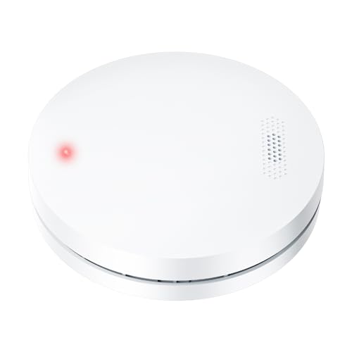 Rilevatori di fumo con 10 anni di durata della batteria - certificato Tüv, allarmi antincendio, 85 dB, piatto, autonomo, bianco, 1 pezzo