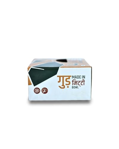 Image of Kudrat Organic Essentials गुड़ Jaggery in Clay Bowl, 900g, Unrefined Chemical Free, Mineral Rich Natural Sweetener, Traditional Handmade Process