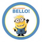 chocodic Disque Azyme Moi Moche ET MECHANT pour décoration de gâteau - Modèle Minion Bello - 20cm