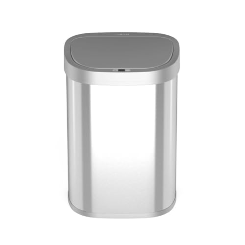 Caneca de basura ovalada sensor 21.1 gal plata miniatura 2