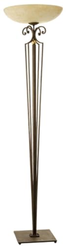 Casa Padrino Lampada da Terra alogena Barocco di Lusso ruggine/Oro/Crema Ø 46 x A. 181 cm - Magnifica Lampada da Terra Stile Barocco con Paralume Rotondo in Vetro di Murano - Fatto in Italia