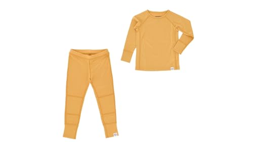Woolino Merino Wool Base Layer for Kids - Super Soft Kids Long Sleeve Thermal Top and Leggings - All Natural Base Layer Shirt and Bottoms - Honey