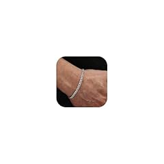 Idea Regalo - YADOCA Bracciali Uomo Bracciale in Argento Sterling 925 per Uomo Braccialetto Curb Figaro Cubano 21 cm Gioielli da Uomo Regali per papà Fidanzato Marito Figlio