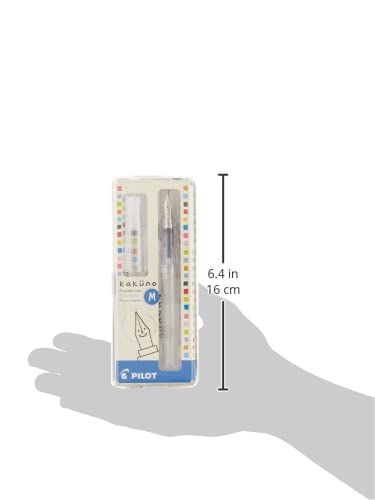Pilot Kakuno Fountain Pen, Clear Barrel, Medium Nib (10822) #TOP4