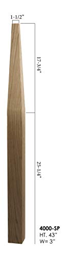 Red Oak 4991 6-1/4 inch Recessed Panel Contemporary Style Wood Box Newel Post for Stair Remodeling - Thumbnail 2