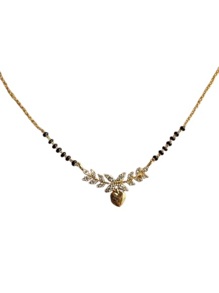Traditional Gold Plated Pearl Kundan Studded Pendant with Black Bead Chain Mangalsutra With Earrings for Women-image-40