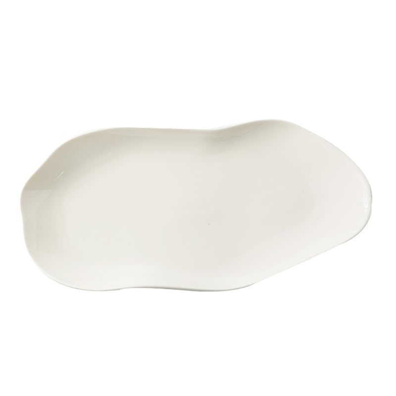 Assiettes Service de Table Assiette blanche de style japonais Vaisselle en céramique créative for la maison occidentale commerciale(L)