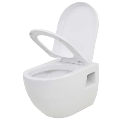 AJJHUUKI Hardware, Sanitär, Sanitärarmaturen, Toiletten und Bidets, Toiletten, Zuhause, Wand-WC, Keramik, Weiß – Bild 4