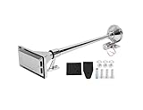 Hupe Horn 635mm Fanfare Druckluft Nebelhorn mit Ventil 12/24V 64cm 125dB Chrom Metal Hochwertig inkl. Montagesatz LKW Wohnwagen Boot Landtechnik Neu OVP