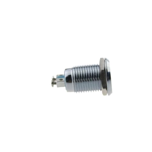Indicador LED metálico 12mm verde 230V con acabado inoxidable 8