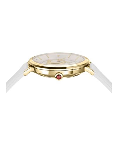 Ferragamo Minuetto Collection Luxury Womens Watch Timepieces with a White Strap and Dial Featuring a Gold Case2