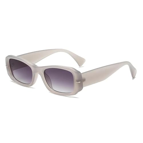 Lunettes de soleil rectangulaires rétro aux finitions rivets punk haut de gamme