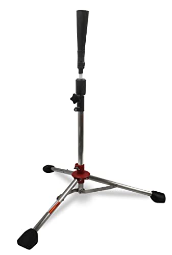 Powernet Baseball Softball Batting Tee | Hitting Drill Coaching Aid | Adjustable Height 27.5" - 44" | Portable Collapsible | Rubber Top | Extra Wide Base (Pro Heavy Tee | 6.5 Pounds) #TOP22