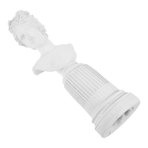TOMETURE Statua Busto di Ragazza in Gesso 35cm, Scultura Decorativa Compatta per Soggiorno e Giardino, Ornamento Stabile per Arredamento Casa e Regalo Donna